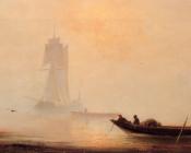 港湾中的渔船 - 伊凡·康斯坦丁诺维奇·艾瓦佐夫斯基